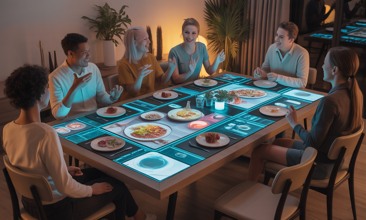ontdek de voordelen van een interactieve eettafel: verbeterde gesprekken, gemak bij maaltijden, en een moderne eetervaring voor het hele gezin.
