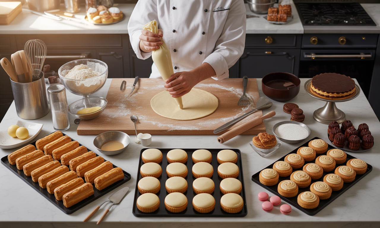 ontdek de fundamentele technieken in de patisserie. leer welke basisvaardigheden elke beginnende banketbakker moet beheersen voor perfecte taarten, gebakjes en desserts.